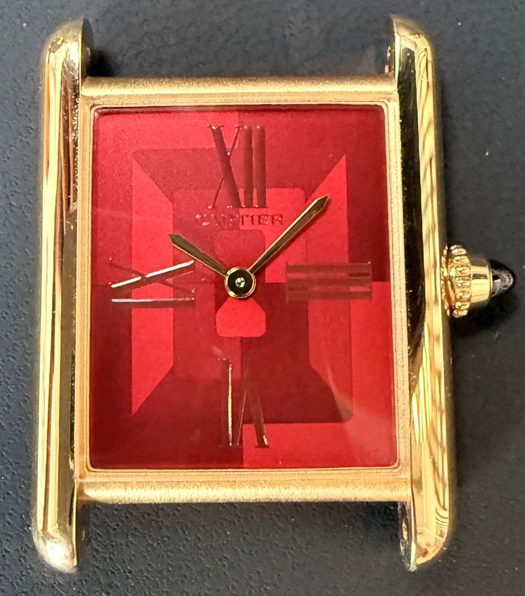 Cartier Tank Louis Cartier Red Laquer (SOLD)